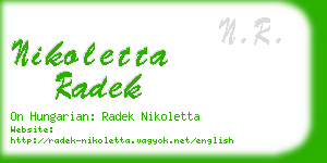 nikoletta radek business card